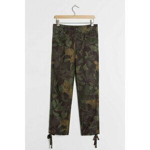 NWT Anthropologie Ripley Utility Pants 25 $118 Camo Green Floral Cropped